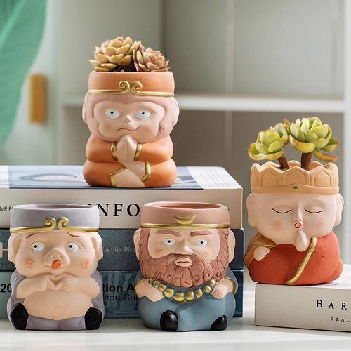 韩式粗陶透气肉肉植物小花盆