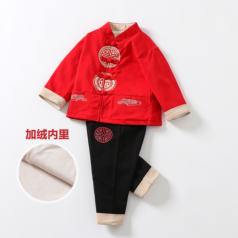 咪啦猫加绒春秋男女中国风唐装