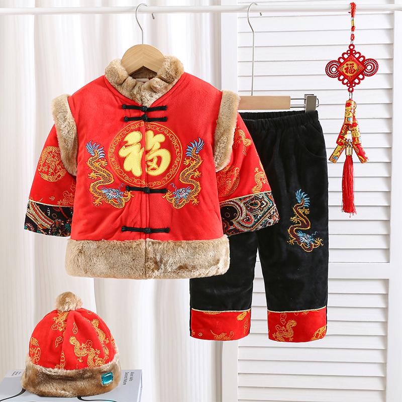 婴儿唐装拜年服棉衣周岁抓周服
