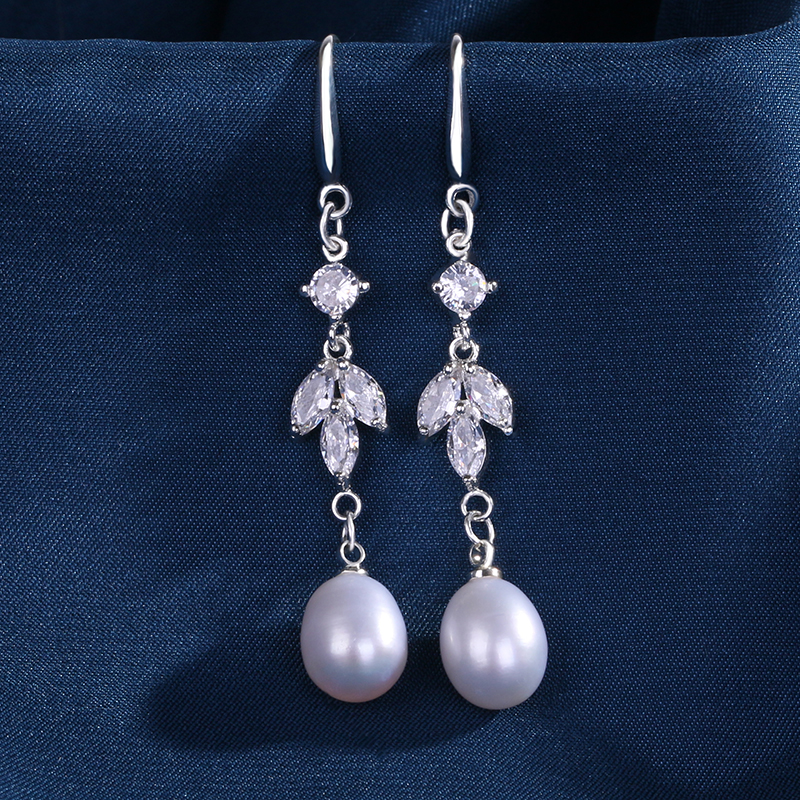 925纯银淡水珍珠耳环长款女流苏网红瘦脸耳饰防过敏新款耳坠礼物