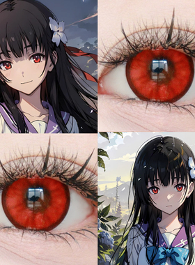 散华礼弥cos美瞳鸣潮金黄色显色大直径官网漫展血色蔷薇酷暑红JA