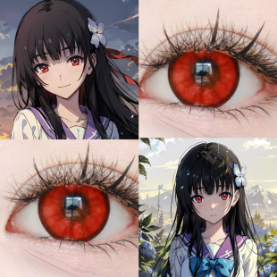 散华礼弥cos美瞳鸣潮金黄色显色大直径官网漫展血色蔷薇酷暑红JA