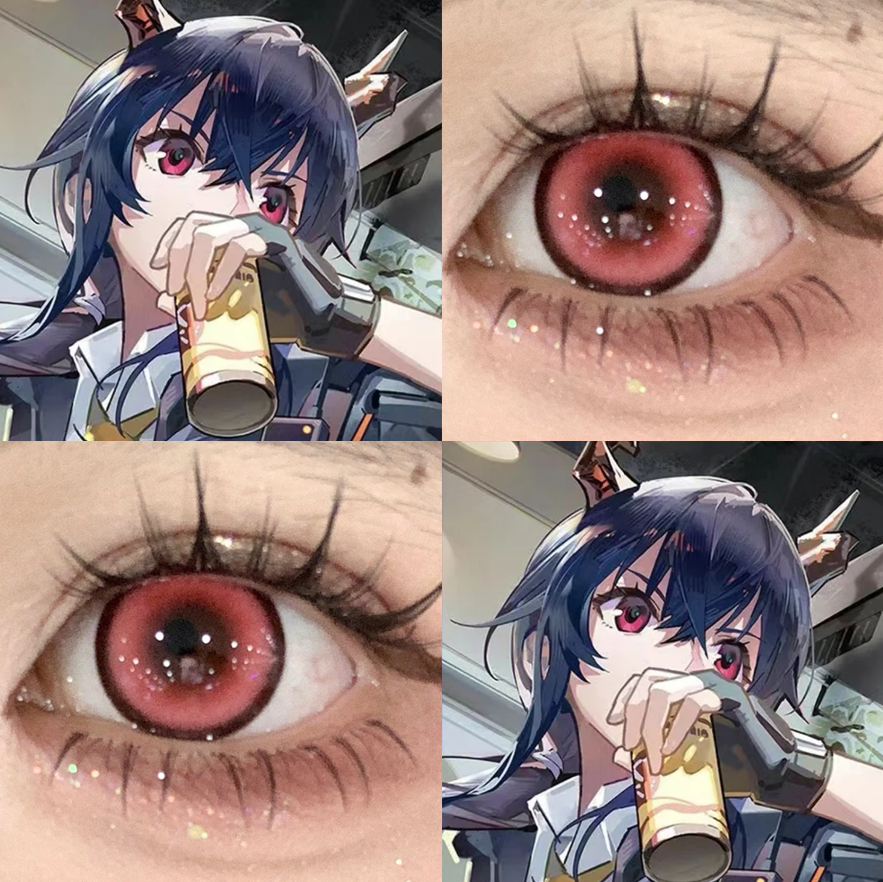 明日方舟陈cos美瞳玫红粉草莓粉砰砰玫踏雪寻梅显色大直径漫展JA