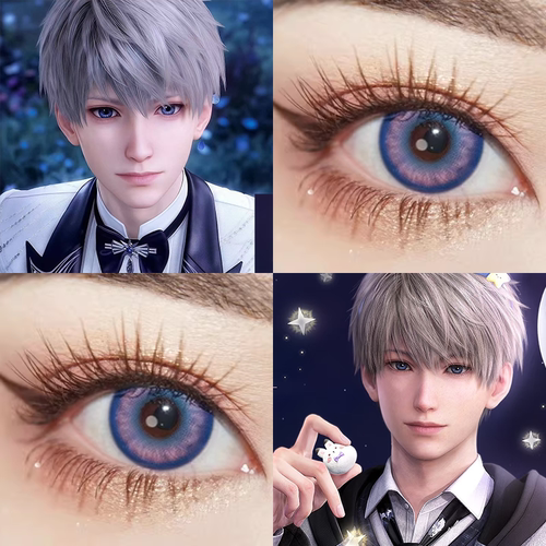 恋与深空沈星回cos美瞳Lenspop星辰泪蓝色显色日半年抛隐形眼镜gt