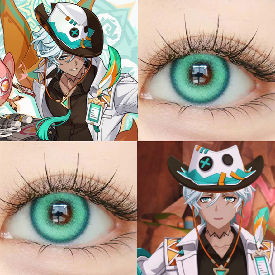 伊法cos美瞳青色原神大直径显色二次元草系绿星辰泪青塞壬泉青JA