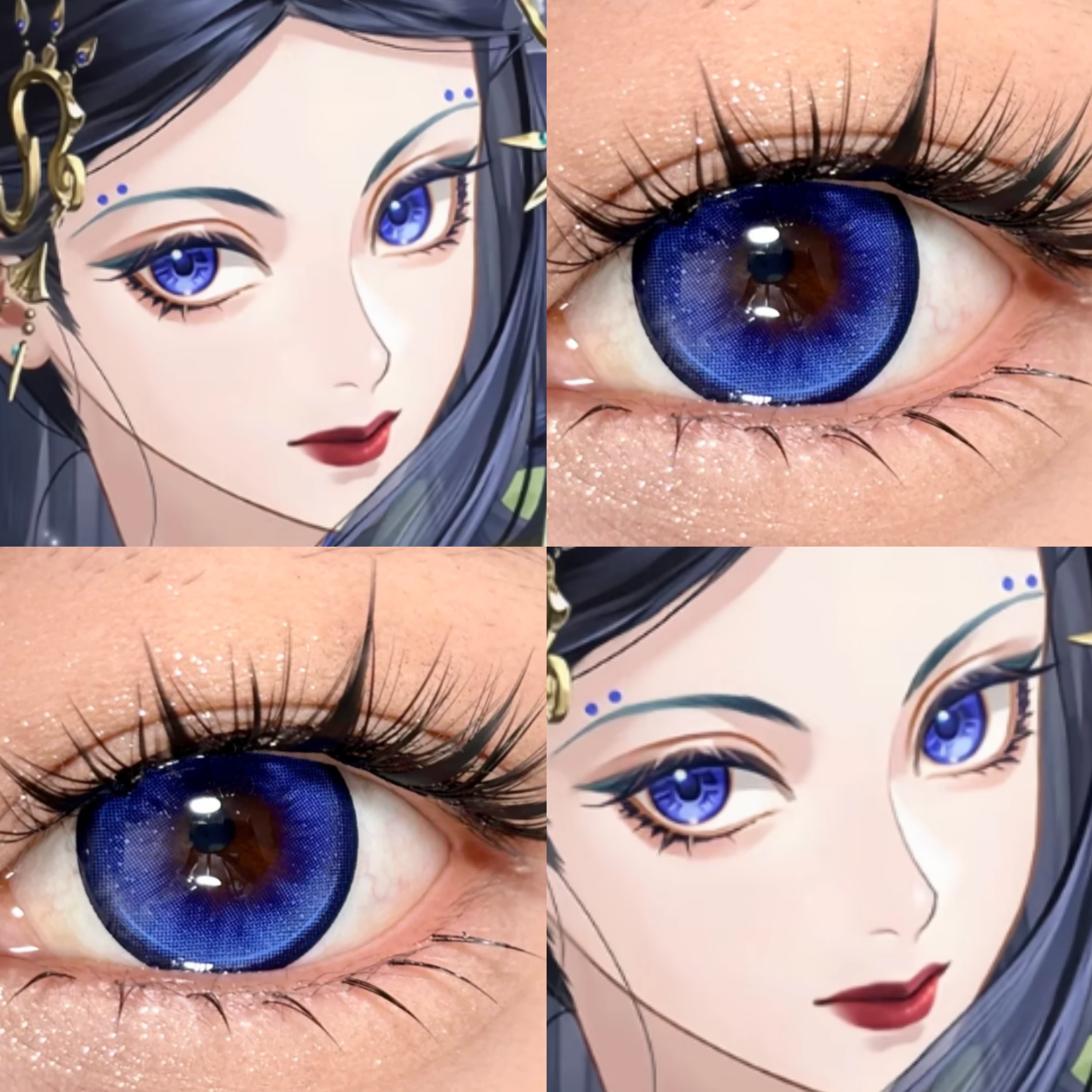 郭女王cos美瞳日抛代号鸢水水蔚蓝月见仲夏夜克莱因蓝漫展女贺JA