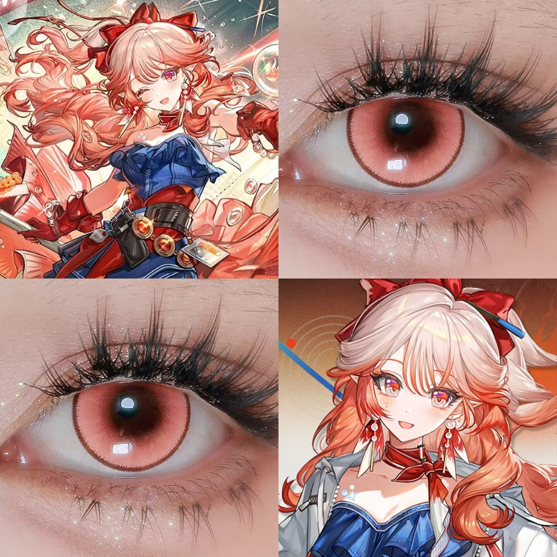 明日方舟遥COS美瞳红糖枸杞幻惑红胭脂扣元气红显色红色辉qb