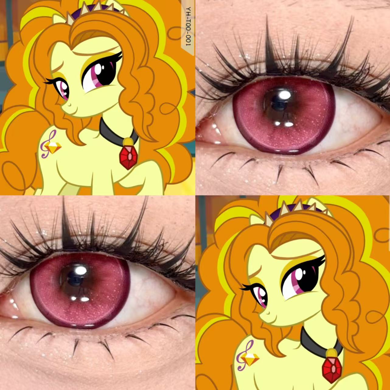 艾达琪cos美瞳粉色日抛小马宝莉水色粉黛砰砰玫踏雪寻梅显色女JA