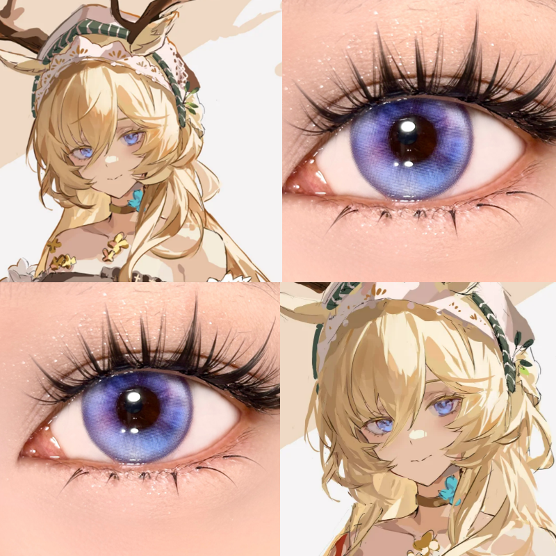 薇薇安娜cos美瞳日抛明日方舟玻璃泡沫高光月球紫温柔彗星蓝紫JA