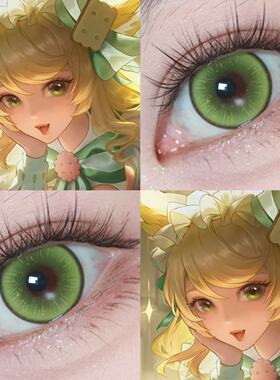 妲己抹茶小甜心cos美瞳绿色日抛萤火嫩绿王者荣耀显色花园多贺JA