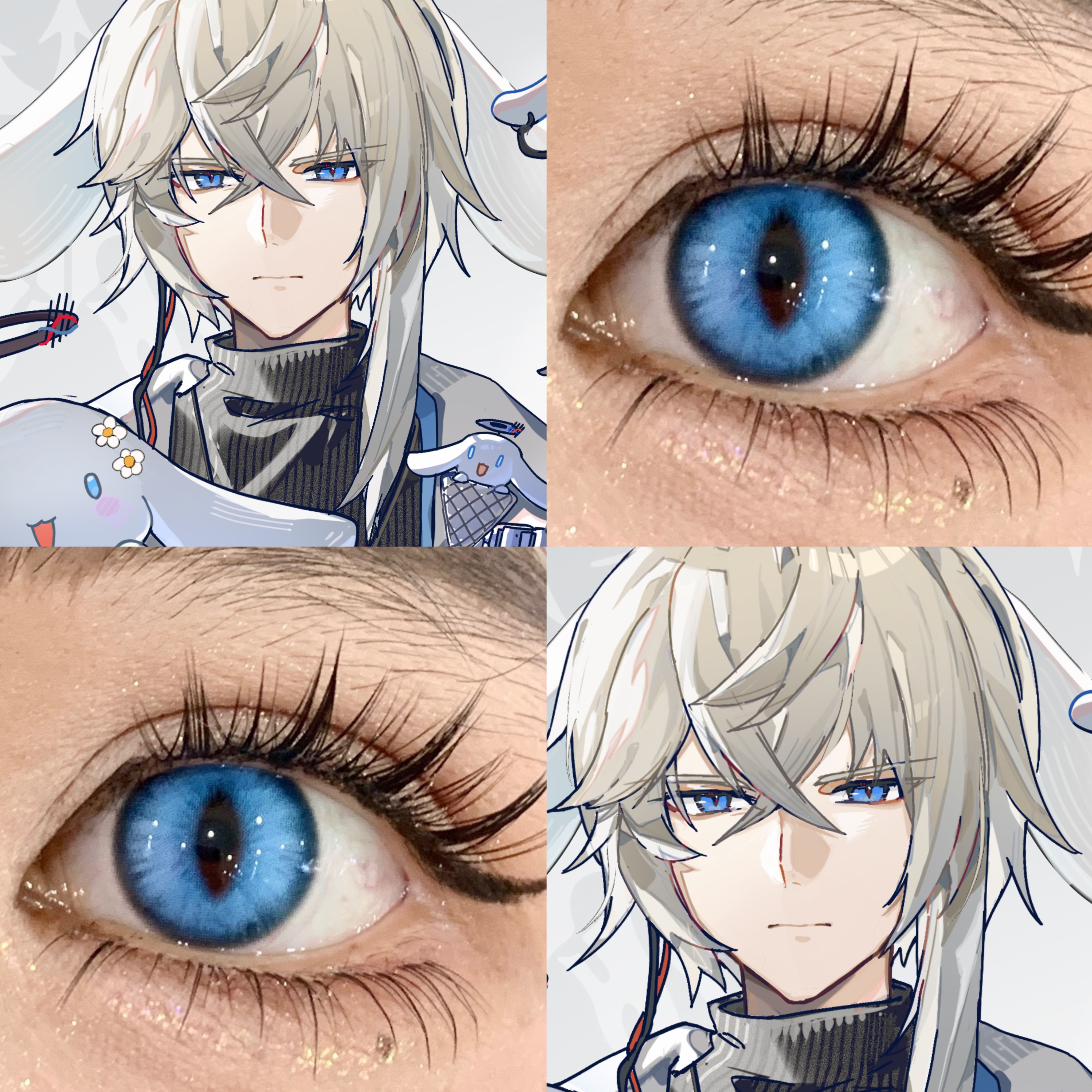 圣约送葬人cos美瞳日抛明日方舟霜龙寂星出道日蓝奶油圣代蓝贺JA