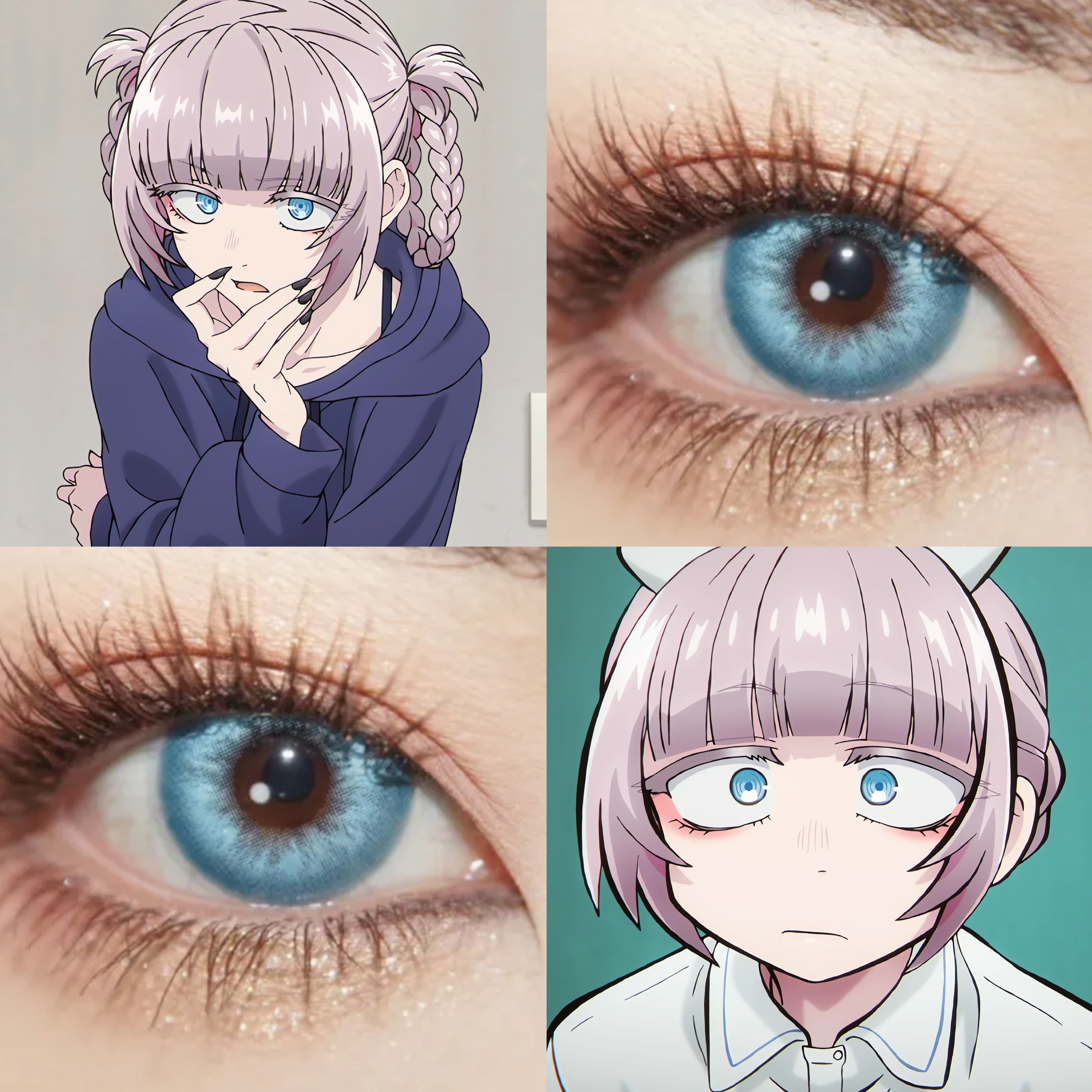 七草芥cos美瞳蓝色日抛彻夜之歌第二季冰砂糖蓝玉兔清辉纯净贺JA