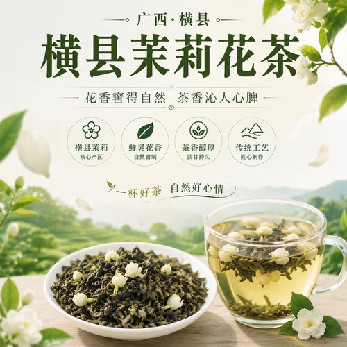 【横县茉莉花茶】广西横县茉莉花茶绿茶清香型官方旗舰店正品6tz