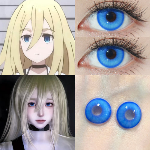 瑞吉儿cos美瞳蓝色日抛2片带度数隐形眼镜杀戮天使Ray加纳德馨qb