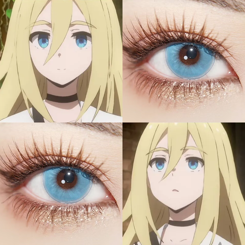 瑞吉儿cos美瞳杀戮天使漫感蓝塞壬眼泪蓝色水母夜蓝星显色日抛Ja