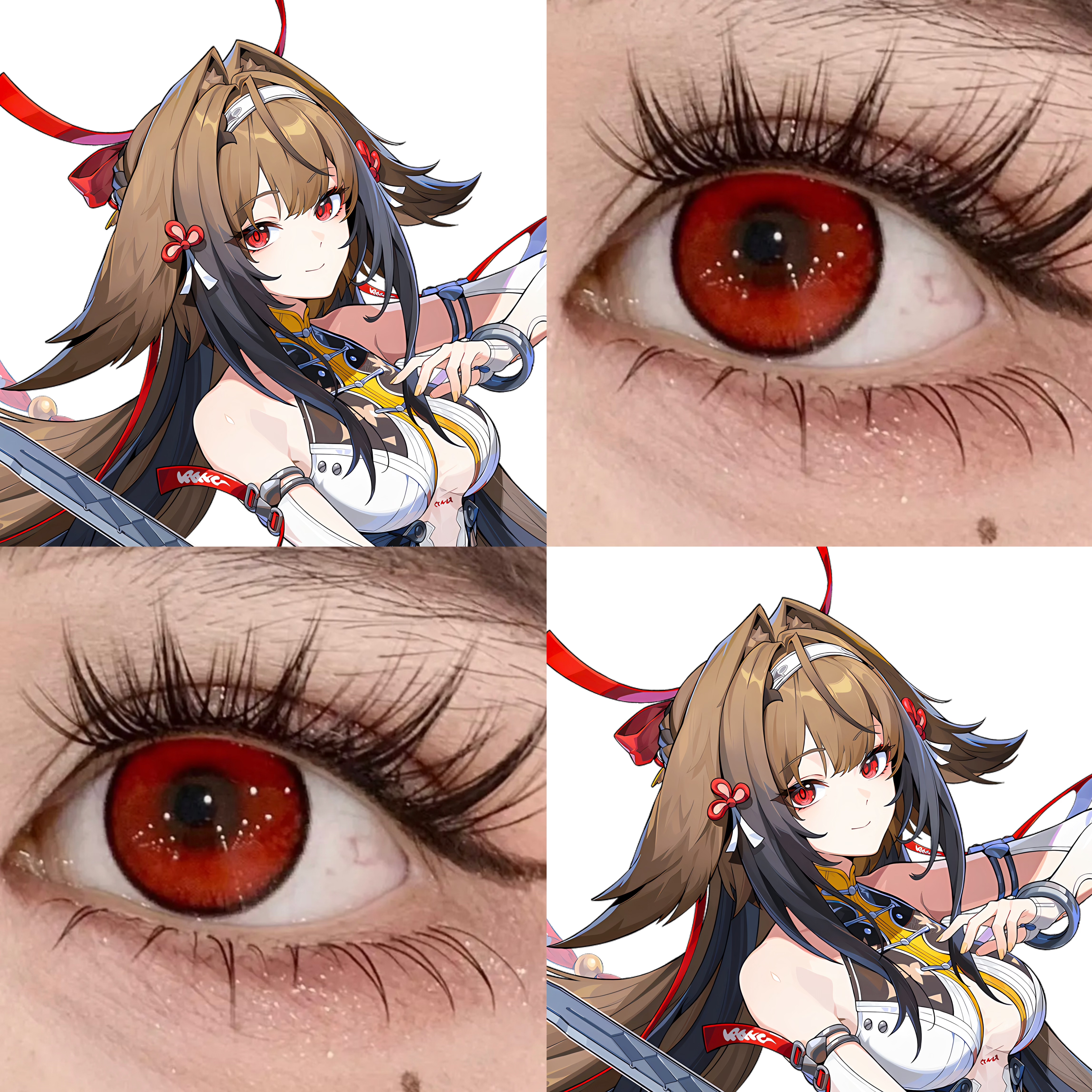 叶瞬光cos美瞳红色绝区零朱樱红暗红权杖蔷薇刺客显日抛圣诞节JA