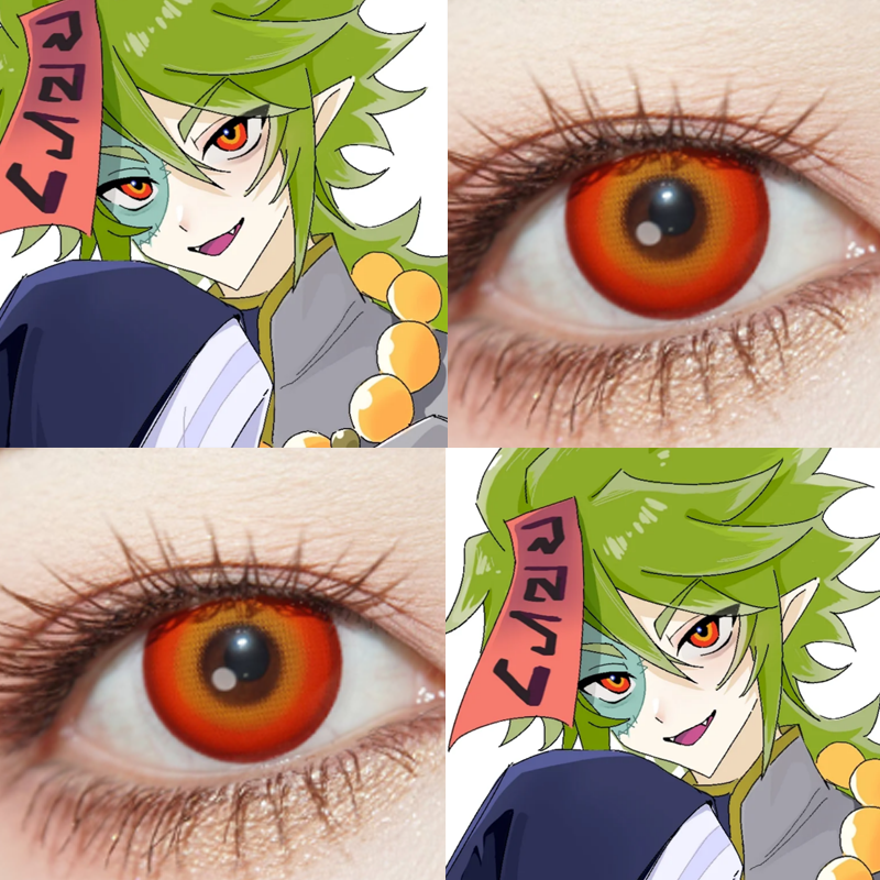 赞德cos美瞳橙红色日抛凹凸世界高健仓显色男外星隧道红lenspopZC