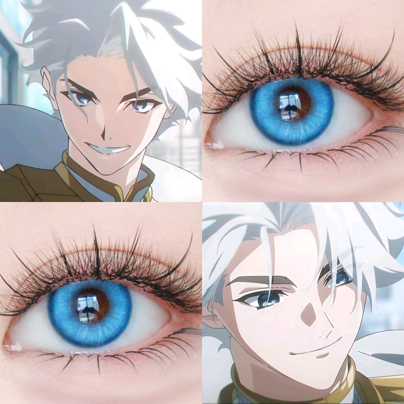 奈斯cos美瞳日抛大小直径凸变英雄x蓝色至尊宝蓝显色隐形眼镜高qb