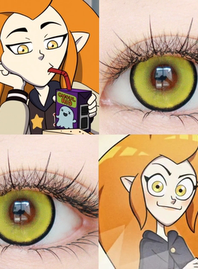 伊达cos美瞳金黄色猫头鹰魔法社电系黄次元梦境黄金色闪光伊达JA