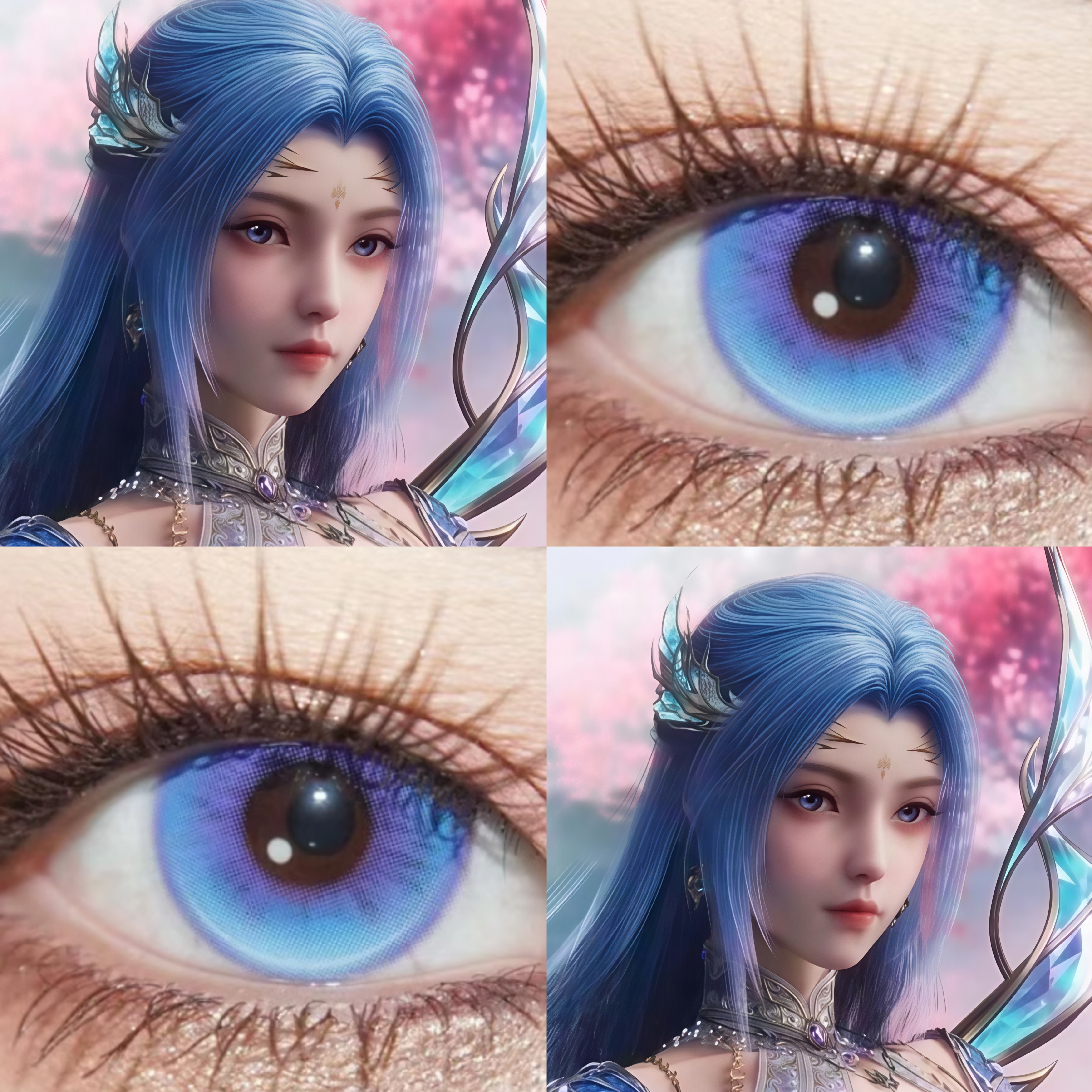 唐舞桐cos美瞳蓝紫色日抛斗罗大陆2之绝世唐门高光月球蓝游仙紫JA