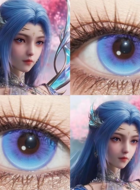 唐舞桐cos美瞳蓝紫色日抛斗罗大陆2之绝世唐门高光月球蓝游仙紫JA