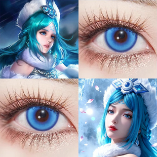 王昭君cos美瞳王者荣耀日抛大直径二次元cosplay动漫展蓝色显色gt