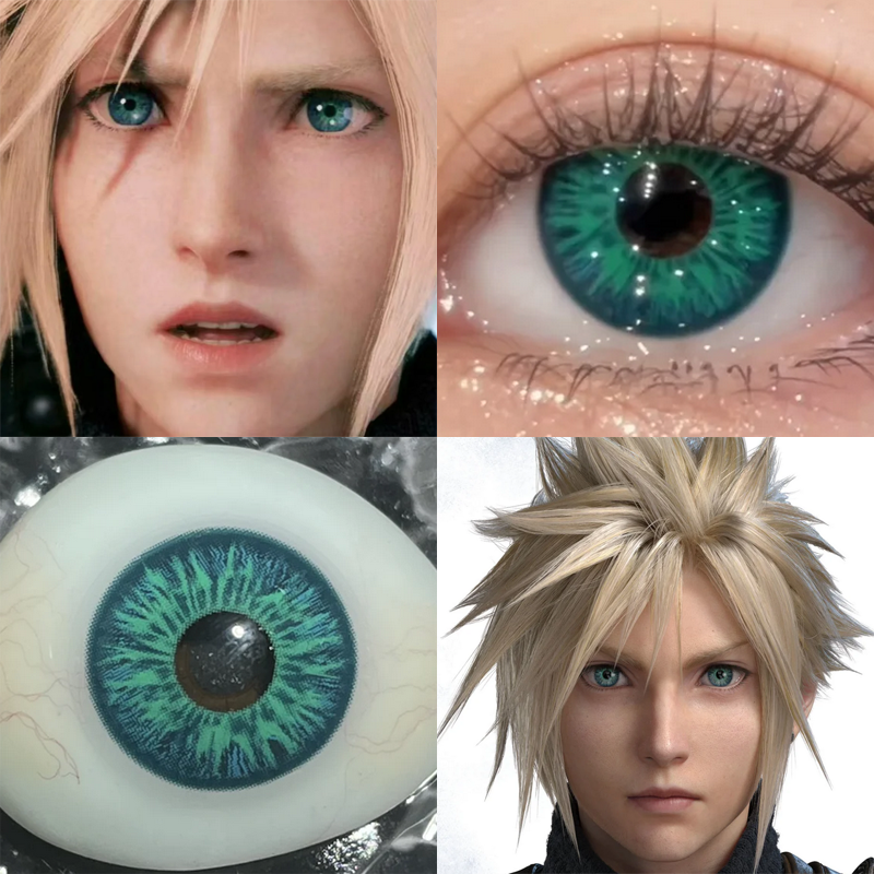 克劳德cos美瞳半年抛最终幻想7男曼陀罗绿海岛月神宫殿显色佳JA