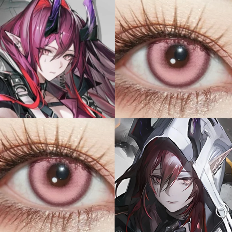 阿斯卡纶cos美瞳日抛塞壬泉粉藕花粉色落日樱花玫瑰精灵蕾缪安JA