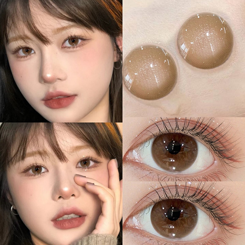 2025新款棕色美瞳混血大小直径半年抛三明治近视隐形眼镜AXO