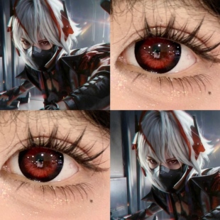 麦晓雯cos美瞳日抛红色维什戴尔阿米娅萌萌香明日方舟三角洲贺JA