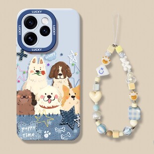 适用opporeno15pro手机壳新款女生14/13pro带挂绳12por可爱卡通RENO11全包镜头10/9小狗8/7SE保护套OPPO后盖