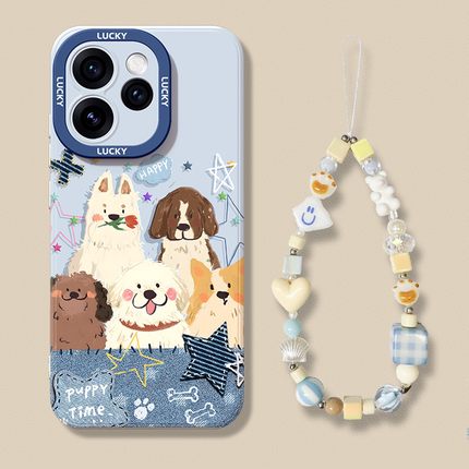 适用opporeno15pro手机壳新款女生14/13pro带挂绳12por可爱卡通RENO11全包镜头10/9小狗8/7SE保护套OPPO后盖