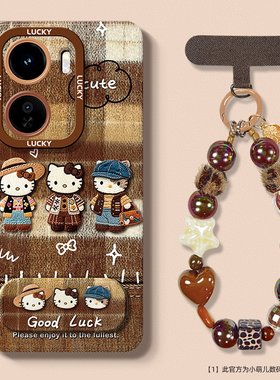 适用iqooz9turbo+手机壳新款neo11镜子支架带挂绳z10turbopro可爱NEO10/9可爱凯蒂猫8/7外壳6散热保护套女生