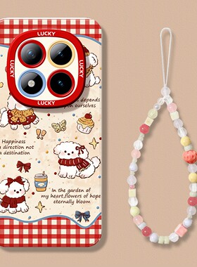 新款适用于红米note15手机壳女15pro+卡通可爱14proplus小狗13/12pro全包镜头redmi11防摔10外壳保护套红色