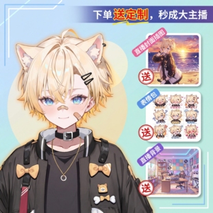 live2d虚拟主播成品橙汁小猫偶像男皮套直播虚拟形象设计虚拟主播