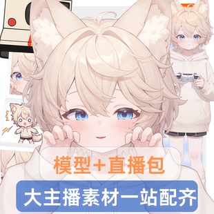 live2d虚拟主播成品公皮奶茶橘猫抖音直播虚拟形象设计虚拟主播