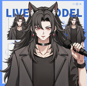 live2d虚拟主播成品狼男孩男皮套直播虚拟形象设计虚拟主播