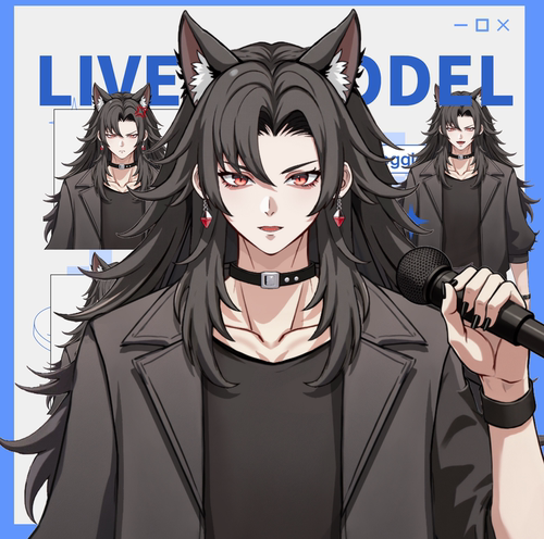 虚拟主播公皮狼男孩男皮抖音直播