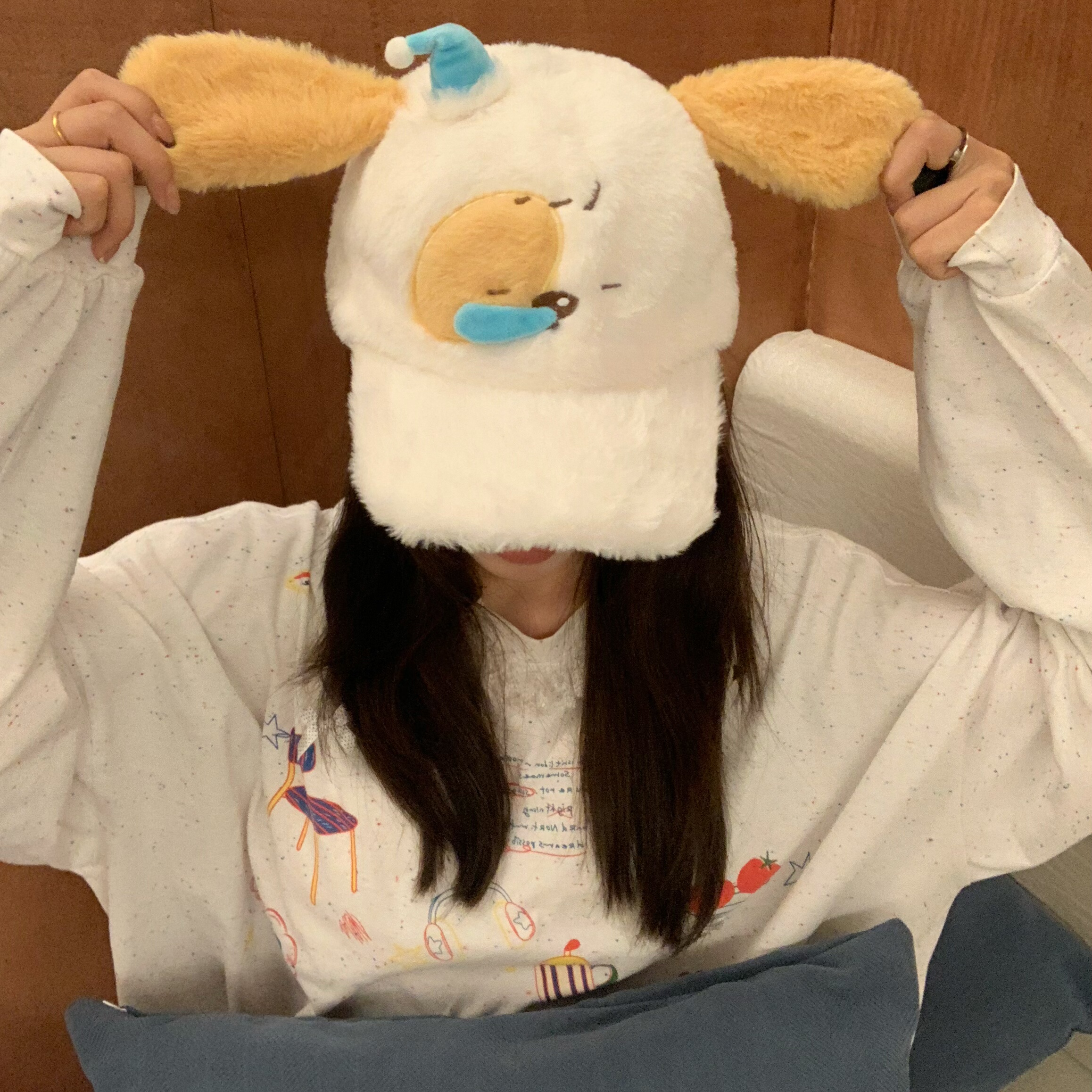 GN可爱卡通鼻涕小狗毛绒棒球帽子