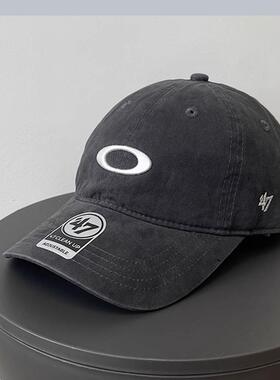 GN美式ins复古水洗47刺绣棒球帽男女情侣款加大百搭显脸小鸭舌帽