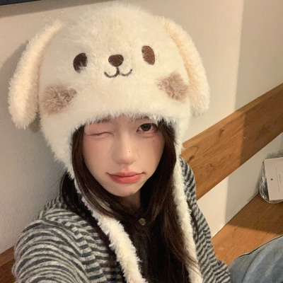 GN可爱长耳小兔子毛绒帽女秋冬季