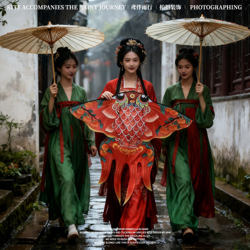 汉服唐装户外拍写真首选手持道具