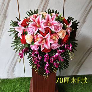 演讲台花仿真花主持台摆花会议桌花假花前台绢花发言台下垂装饰花
