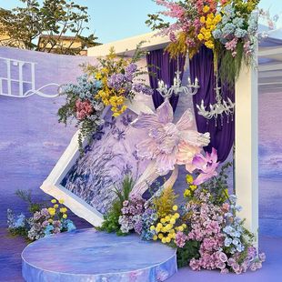 仿真花组合造景莫奈花园森系室内外婚礼布置拍摄道具装 饰氛围摆件