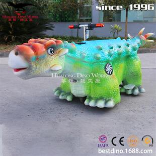 商场游乐场坐骑仿真行走恐龙亲子恐龙乐园互动乘骑行走玩具甲龙