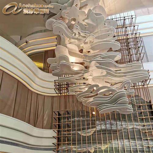 酒店大堂电梯间玻璃挂件装饰吊灯别墅售楼部沙盘灯复式楼水晶灯