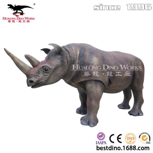 仿真机械电动仿真动物厂家硅胶材质苏门达腊犀牛公园景区动物园.