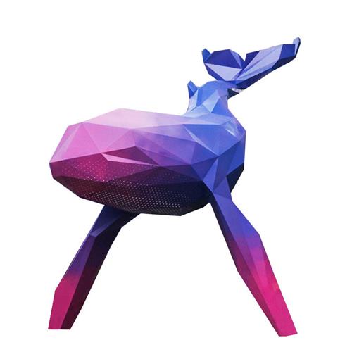 大型不锈钢鲸鱼雕塑商业街广场几何动物造型摆件户外园林景观小品