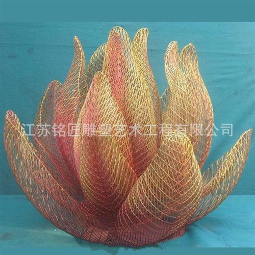 铭匠厂家承接城市园林景观工程不锈钢金属工艺品公园镂空荷花雕塑