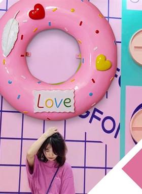 网红仿真卡通甜甜圈模型雕塑壁挂甜品蛋糕店奶茶店门头玻璃钢装饰